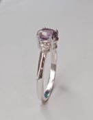 Beautiful Unheated/Untreated Ceylon Pink Sapphire With Diamonds & 18k White Gold