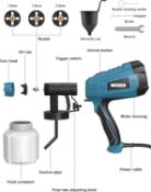 Paint Sprayer, WESCO 500W Electric Paint Spray Gun With 3 Nozzles(1.5/1.8/2.0mm), 800ml/min Max A...