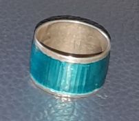 Enamelled Silver Ring 925