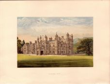 Glanusk Park Brecknockshire Gilt-Edge Coloured Antique Book Plate.