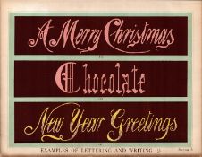 Lettering Cake Piping T Percy Lewis & A.G Bromley Antique Chromolithograph Print