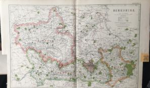 Bacons Rare Vintage c1926 Map Berkshire Newbury Reading Windsor.