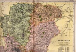 Collection of 11 Coloured Victorian Large Map GW Bacon 1899 Set 3.