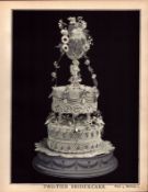 2-Tier Bride’s Cake Victorian Antique Chromolithograph Print