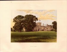 Elton Hall Cambridgeshire Gilt-Edge Coloured Antique Book Plate.