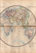 The Eastern Hemisphere Globe Antique Detailed Victorian c1850 Map.