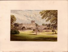 Trentham Hall Staffordshire Gilt-Edge Coloured Antique Book Plate.