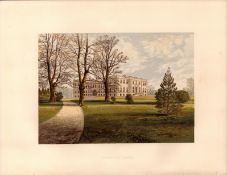 Kimbolton Castle Cambridgeshire Gilt-Edge Coloured Antique Book Plate.