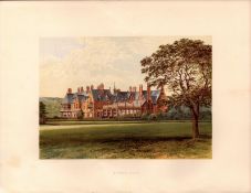 Hutton Hall Preston Lancashire Gilt-Edge Coloured Antique Book Plate.