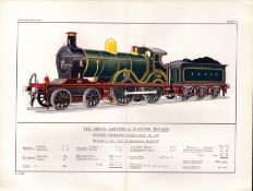 South Eastern & Chatham Railway Coloured Detailed Antique Book Plate.