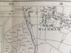Bacons London & Suburbs Vintage c1926 Map West Wickham Hayes Addington.