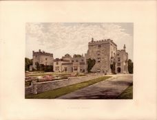 Muncaster Castle Ravenhead Cumbria Gilt-Edge Coloured Antique Book Plate.