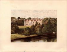 Keele Hall Staffordshire Gilt-Edge Coloured Antique Book Plate.