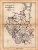 Antique Railway Map of Cambridgeshire Drawn & Engraved by John Emslie.