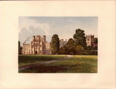 Coughton Court Warwickshire Gilt-Edge Coloured Antique Book Plate.