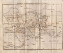 London Panorama Remarkable Objects Antique William IV Map.
