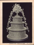 3-Tier Brides Victorian Cake Antique Chromolithograph Print
