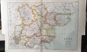 Bacons London & Suburbs Rare Vintage Map Essex Epping Romford Chelmsford.