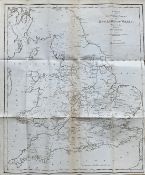 Canals & Navigable Rivers England & Wales Large Antique 213 Years Old Map.