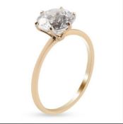 New! J Francis 9K Yellow Gold Solitaire Ring Made With Swarovski Zirconia