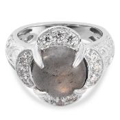 New! Fire Labradorite Floral Ring & Fire Labradorite Bangle