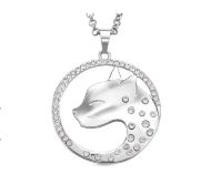 New! White Austrian Crystal Panther Pendant With Chain