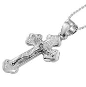 New! Sterling Silver Cross Pendant With Chain