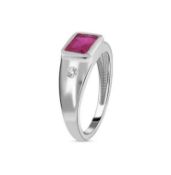 New! Cabo Delgado Ruby and Natural Cambodian Zircon Ring In Silver Sterling Silver