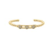 New! Simulated Diamond 3 Moveable Flower Bangle