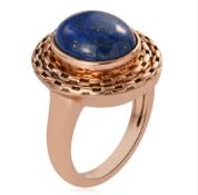 New! Lapis Lazuli Ring In Bronze & Lapis Lazuli Earrings