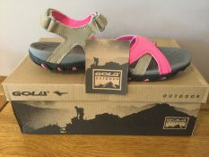 Gola Women's “Cedar” Hiking Sandals, Taupe/Hot Pink, Size 4 - Brand New