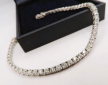 Sterling Silver White Topaz Gemstone Tennis Bracelet New With Gift Box