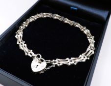 Vintage Sterling Silver Three Bar Gate Bracelet