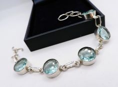 Sterling Silver 30ct Topaz Bracelet