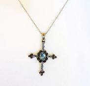 Sterling Silver Aquamarine Necklace With Gift Box
