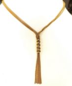 Italian Gold On 925 Sterling Silver Lariat Necklace With Gift Box