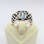 Sterling Silver Swiss Blue Topaz Ring