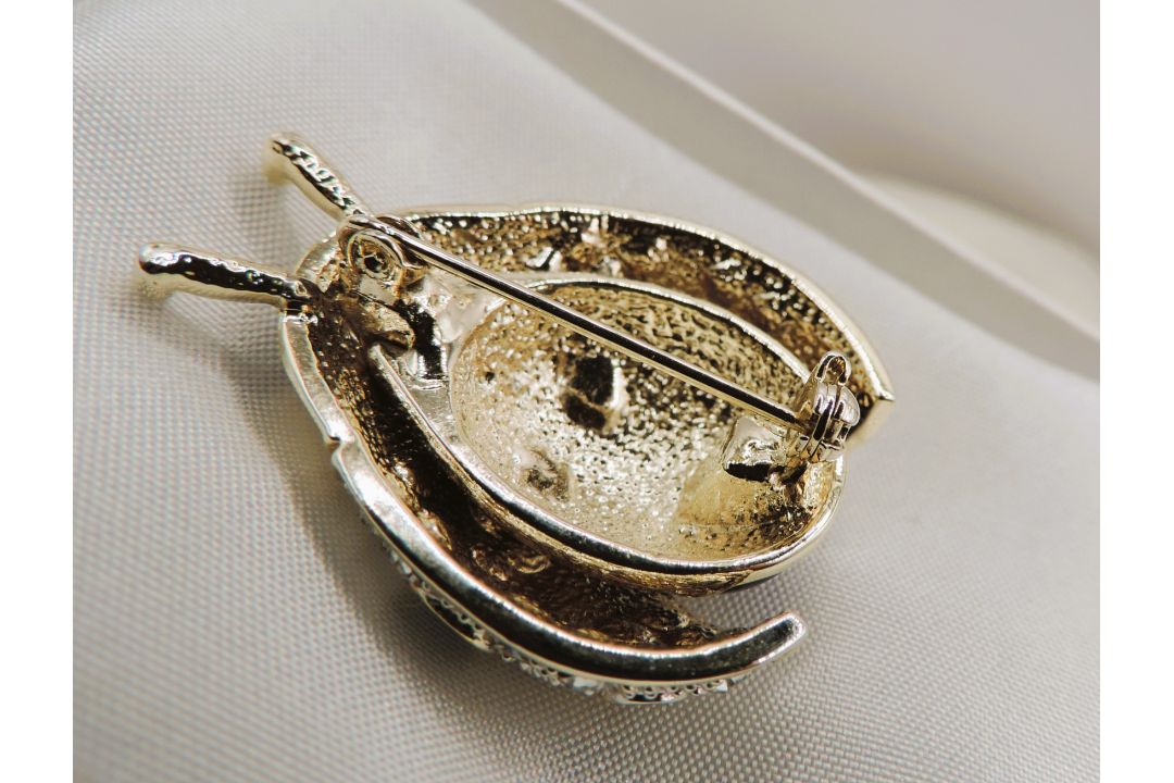 Gold Plated Enamel & Crystal Ladybird Brooch With Gift Pouch - Image 4 of 4