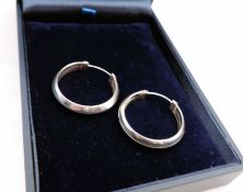 Pair Sterling Silver Hoop Earrings With Gift Pouch