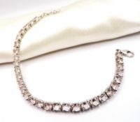 Sterling Silver Morganite Tennis Bracelet 13.5 Carats New With Gift Box