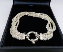 Vintage Milor Italy Sterling Silver 5 Strand Bracelet 17.9 Grams