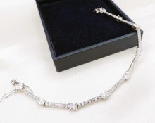 Sterling Silver White Topaz Gemstone Bracelet 9cts New With Gift Box