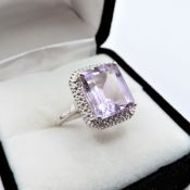 Sterling Silver 5ct Rose De France Amethyst Ring New With Gift Pouch