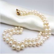 9K Gold Akoya Cultured Pearl Single Strand Necklace With Gift Box