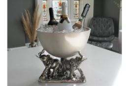 Large Aluminium Elephant Ice Bucket Masterpiece