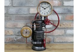 Industrial Pipe Clock with Coin Bank