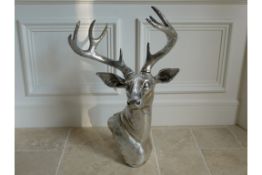 Large Silver Deer Head
