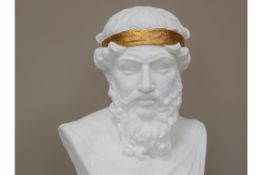 White Greek Themed Male Bust Ornament