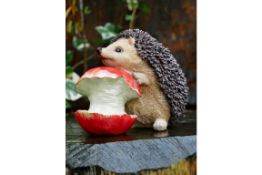 Hedgehog with Apple Garden Ornament