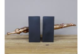 Diving Man Bookends